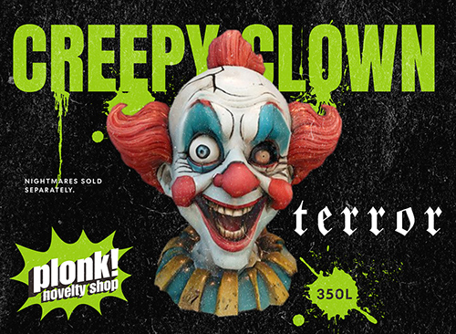 Plonk Creepy Clown advertisement